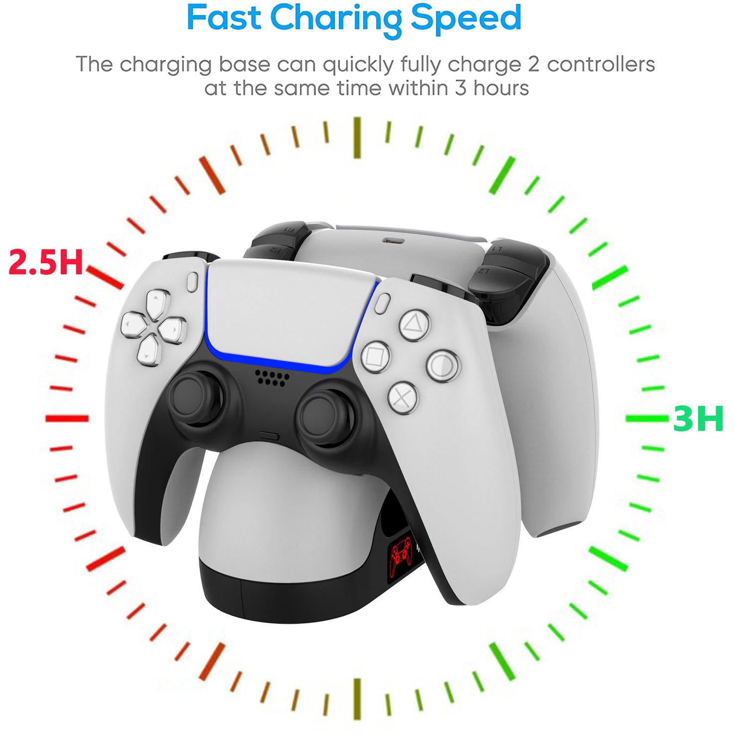 IPEGA PG-P5008 Portable Gamepad Charging Station Handheld Game Controller Dual Charging Dock for PS5 Controller IPEGA PG-P5008 Portable Gamepad Charging Station Handheld Game Controller Dual Charging Dock for PS5 Controller